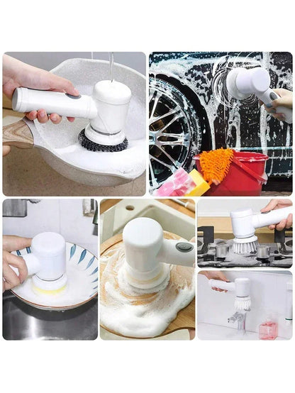 2025 Cordless Electric Spin Scrubber – 5 Brush Heads, Waterproof