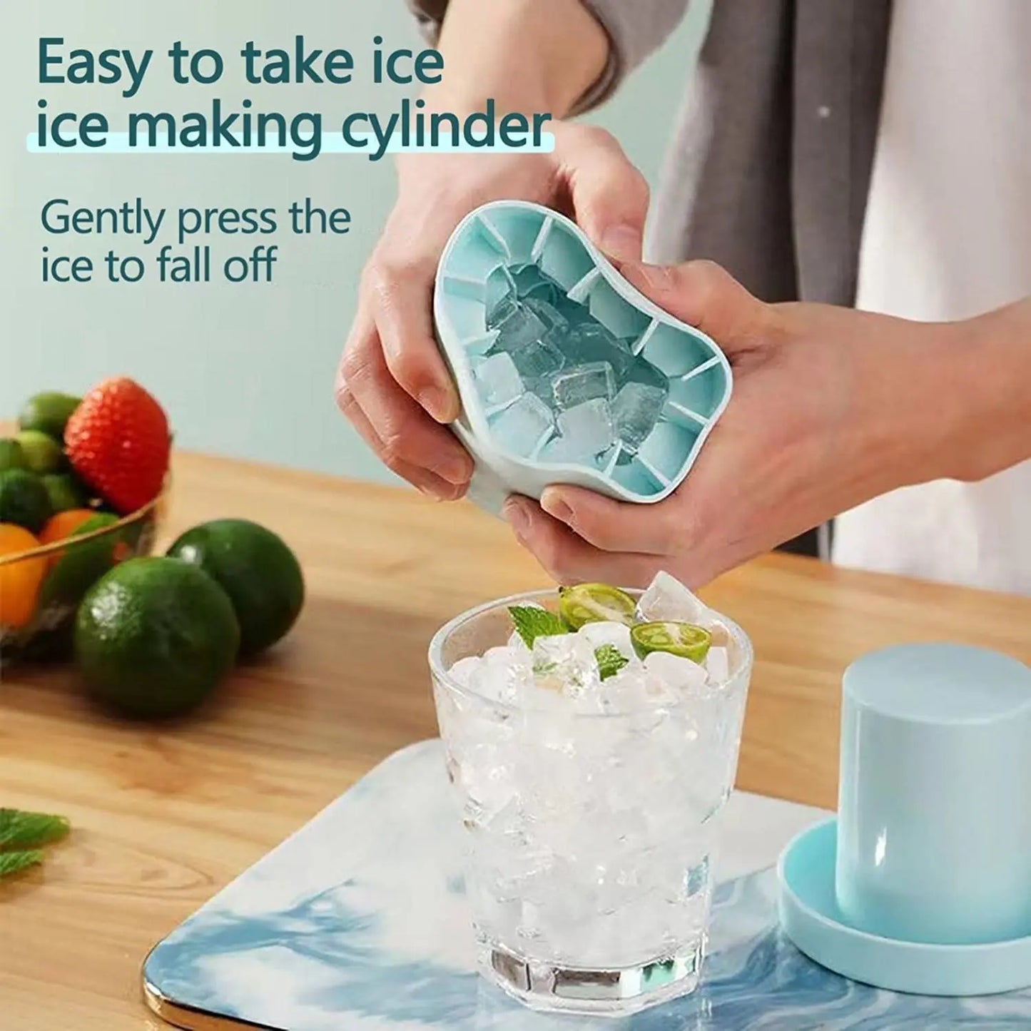 Silicone Ice Cube Maker Bucket – Round Mold