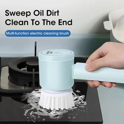 2025 Cordless Electric Spin Scrubber – 5 Brush Heads, Waterproof