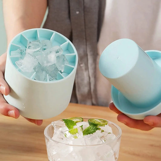 Silicone Ice Cube Maker Bucket – Round Mold
